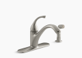 Kohler K-10412-BN Forte Widespread Kitchen Faucet with Side Spray - Vibrant Brushed Nickel