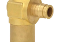 Uponor Q4376375 5/8 inch Expansion x 3/4 Street Brass Baseboard 90 Degree Elbow