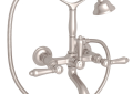 ROHL A1401LMSTN Exposed Wall Mount Tub Filler with Handshower - Satin Nickel