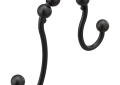 Moen® SR2201BL Double Shower Curtain Ring, 2.84 in L x 3.1 in W, Steel, Matte Black, Import