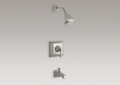 Kohler T461-4S-BN Rite-Temp(R) Pressure-Balancing Bath and Shower Faucet, Stately Design and Lever Handle