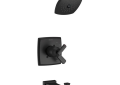 DELTA® T17464-BL Monitor® 17 Tub and Shower Trim, 6.2 gpm Valve, 1.75 gpm Shower, Matte Black