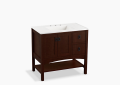 Kohler K-99556-R-1WG Marabou(R) 36" Bathroom Vanity Cabinet with 2 Doors and 2 Drawers on Right - Cherry Tweed