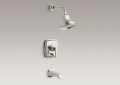 Kohler T16233-4-SN Rite-Temp(R) Bath and Shower Faucet, Lever Handle