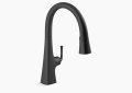 Kohler K-22068-BL Graze(R) Touchless Pull-Down Kitchen Sink Faucet with Three-Function Sprayhead - Matte Black