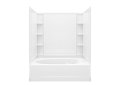 Sterling 71100110-0 60 inch x 36 inch x 72 inch Ensemble Series Tile Tub and Shower with Left-Hand Drain - White