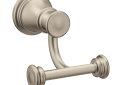 Moen® YB6403BN Double Robe Hook, Belfield™, 3-1/4 in OAW x 3.76 in OAD x 3.14 in OAH, Zinc, Import