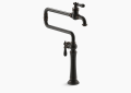 Kohler K-99271-2BZ Artifacts(R) Single-Hole Deck-Mount Pot Filler Kitchen Sink Faucet with 22" Extended Spout - Oil-Rubbed Bronze