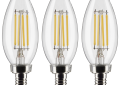 SATCO® S21366 Bulb, 4 W, 40 W Incandescent Equivalent, Candelabra E12 Lamp Base LED Lamp, B11 Shape, 350 Lumens