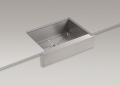 Kohler 3936-NA Vault TM 29-1/2" x 21-1/4" x 9-5/16" Under-mount Single-bowl Kitchen Sink, Stainless Steel with Shortened Apron-Front for 30" Cabinet