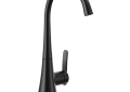 Moen® S5535BL Sinema™Cold Transitional Beverage Faucet, 1.5 gpm Flow Rate, Matte Black, 1 Handle, Domestic