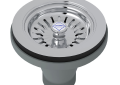Rohl SWH734APC Manual Basket Strainer with Logo Branded White Porcelain Pull Knob - Polished Chrome