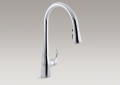 Kohler K-596-CP Simplice Single-Handle Kitchen Faucet - Polished Chrome
