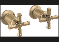 DELTA® H586CZ-PR Single Faucet Handle Kit, For Use With Broderick® Bath Collection Wall Mount Bathroom Faucet, Cross Handle, Zinc, Champagne Bronze, Import