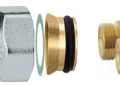 QHT RV-NA10555 Purmo Ecostyle Package of 2 1/2 inch Compression Radiator Adapter Fittings - Chrome Nut