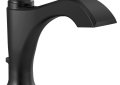 DELTA® 556-BLMPU-LHP-DST Dorval™ Bathroom Faucet, Commercial/Residential, 1.2 gpm Flow Rate, 5-1/8 in H Spout, 1 Handles, Pop-Up Drain, 1/3 Faucet Holes, Matte Black, Function: Traditional