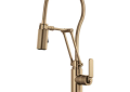 Brizo® 63144LF-GL Litze® Articulating Kitchen Faucet With Finished Hose, 1.8 gpm Flow Rate, Luxe Gold, 1 Handle, 1 Faucet Hole, Function: Traditional, Domestic, Commercial