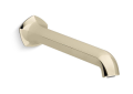Kohler® 27115-AF 27115 Occasion® Wall Mount Faucet Spout, 12 in, Slip-fit connection, 1-1/2 in max hole diameter, Vibrant French Gold