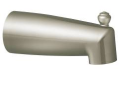Moen® 3830BN Diverter Tub Spout, 7 in L, 1/2 in IPS Connection, Metal, Brushed Nickel, Domestic