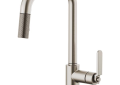 Brizo® 63054LF-SS Litze™ Pull-Down Kitchen Faucet, 1.8 gpm Flow Rate, Stainless Steel, 1 Handles, 1 Faucet Holes, Function: Traditional, Domestic