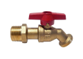 Red and White RW-315-1/2 Brass 1/2 inch Copper or 1/2 inch Male Quarter Turn Ball Valve Boiler Drain