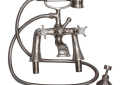 Barclay 4201-MC-PN 4201 Clawfoot Telephone Roman Tub Faucet with Hand Shower, 3.34 gpm Flow Rate, 7 in Center, Polished Nickel