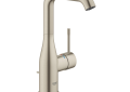 GROHE 23486ENA Essence™ New L-Size Centerset Bathroom Faucet, 1.2 gpm Flow Rate, 8.313 in H Spout, 1 Handle, Pop-Up Drain, 1 Faucet Hole, Brushed Nickel, Function: Traditional