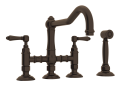 Rohl® A1458LMWSTCB-2 Acqui Traditional Kitchen Faucet, 1.5 gpm Flow Rate, Column Spout, Tuscan Brass
