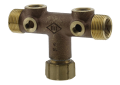 Boshart Industries 2-07TK-25SF-2UNL Union Tank Tee, Tank, 1 x 1 x 3/4 in Nominal, FNPT x MNPT x FNPT End Style, Brass, Import