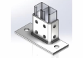Empire 9091PBZ Strut Post Base, 3-1/2 in Base, For Use With 1-5/8 x 3-1/4 in Strut Channel