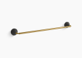 Kohler K-27426-BMB Tone(TM) 24" Towel Bar - Matte Black with Moderne Brass
