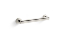 Kohler® 25159-SN 25159 Components Grab Bar, 1-1/4 in Dia x 14-3/8 in L, Vibrant Polished Nickel, Zinc/Stainless Steel