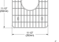 Elkay® LKOBG1616SS Bottom Grid, 11-1/2 in L x 11-1/2 in W x 1 in H, Import