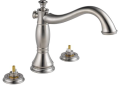 DELTA® T2797-SSLHP Roman Tub Trim, Cassidy™, 2 gpm Flow Rate, 8 to 16 in Center, Stainless Steel, Function: Traditional, Import