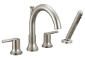 DELTA® T4759-SS Roman Tub Trim, Trinsic®, Residential, 2 gpm Flow Rate, 8 to 16 in Center, Stainless Steel, 2 Handles, Function: Traditional, Domestic