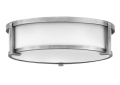 Hinkley® 3243AN Lowell Transitional Medium Flush Mount, (3) Lamps LED Lamp, 60 W Fixture, 120 V, Antique Nickel Housing
