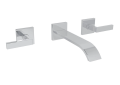 Rohl WA751L-APC/TO-2 Wave Wall Mount Widespread Bathroom Faucet - Polished Chrome