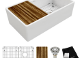 Elkay® SWUF13320CBWH Kitchen Sink, 10-1/8 in H x 18-13/16 in W x 32-1/1 in L, Fireclay, White