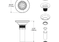 Elkay® LK18B Drain Fitting, 3-1/2 in Nominal, Polished Stainless Steel, 304 Stainless Steel Drain