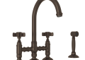 Rohl® A1461XWSTCB-2 San Julio Traditional Kitchen Faucet, 1.5 gpm Flow Rate, Tuscan Brass