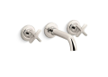 Kohler(R) K-T35909-3-SN Castia(TM) by Studio McGee Wall-Mount Bathroom Sink Faucet Trim, 1.2 GPM - Vibrant Polished Nickel