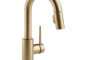 DELTA® 9959-CZ-DST Trinsic® Pull-Down Pulldown Bar/Prep Faucet, 1.8 gpm Flow Rate, Brilliance® Champagne Bronze, 1 Handles, 1 Faucet Holes