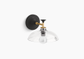Kohler K-31768-SC01-BML Tone(TM) One-Light Sconce - Black with Brass Trim