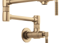 Brizo® 62843LF-GL Litze® Pot Filler, Commercial/Residential, 4 gpm Flow Rate, Swing Spout, Luxe Gold, 2 Handles, Import