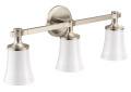 Moen® YB0363BN Flara™ 3-Globe Bath Light, (3) Lamps, 120 V, Brushed Nickel Housing