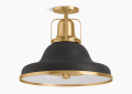 Kohler K-32294-SF03-BML Hauksbee(R) 18" Semi-Flush - Black with Brass Trim