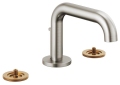 Brizo® 65334LF-NKLHP Litze® Widespread Lavatory Faucet, 1.5 gpm Flow Rate, 3 in H Spout, 6 to 16 in Center, Luxe Nickel, 2 Handles, Metal Pop-Up Drain, Import