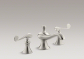 Kohler 16102-4-BN Widespread Lavatory Faucet, Scroll Lever Handles