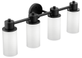 Moen® DN0764BL Iso™ 4-Globe Bath Light, (4) Incandescent Lamp, 120 V, Matte Black Housing