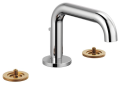 Brizo® 65334LF-PCLHP Litze® Widespread Lavatory Faucet, 1.5 gpm Flow Rate, 3 in H Spout, 6 to 16 in Center, Polished Chrome, 2 Handles, Metal Pop-Up Drain, Import